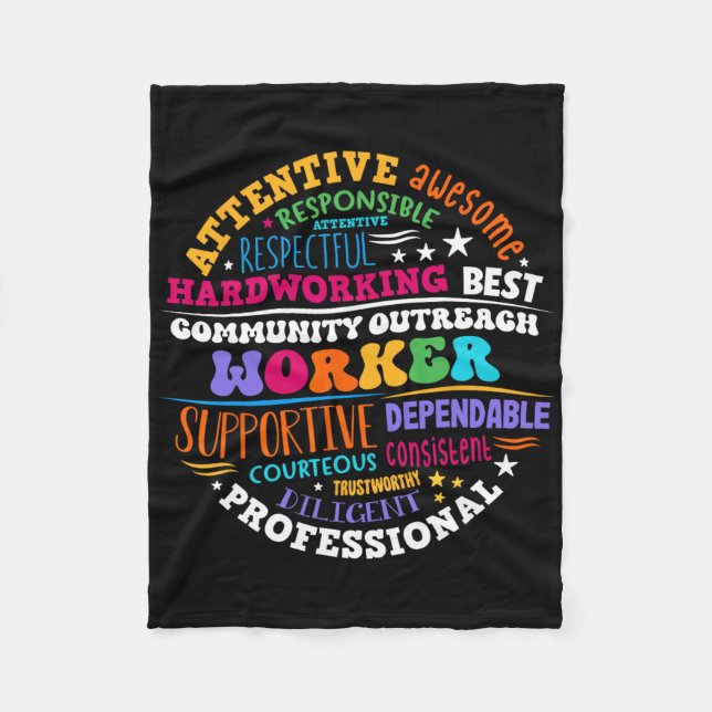 Groovy Community Outreach Worker Back To School  Fleecefilt (Framsidan)