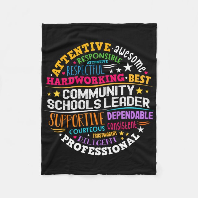 Groovy Community Schools Ledare Sprider Positivite Fleecefilt (Framsidan)