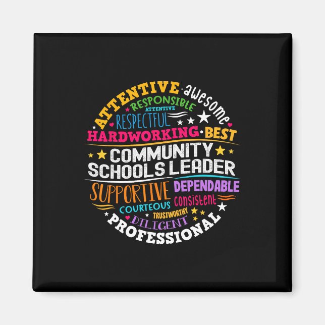 Groovy Community Schools Ledare Sprider Positivite Magnet (Framsidan)