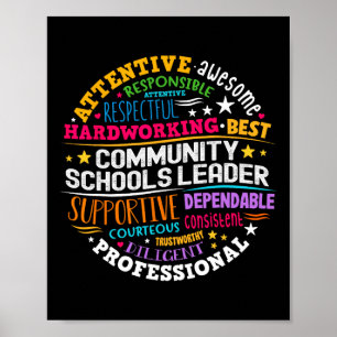 Groovy Community Schools Ledare Sprider Positivite Poster