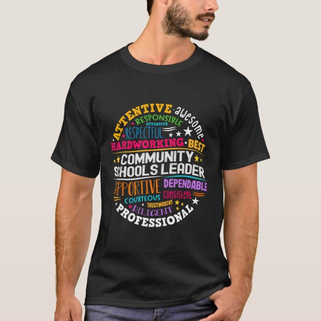 Groovy Community Schools Ledare Sprider Positivite T Shirt (Framsida)