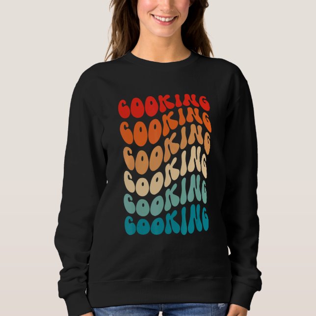 Groovy Cooking For Girl Women Retro 70s Hippie Boh T Shirt (Framsida)