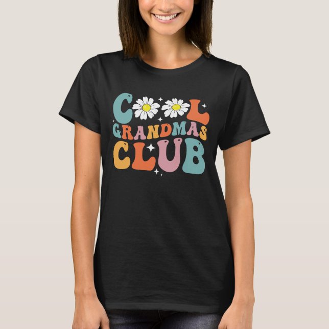 Groovy Cool Mormor Klubb Rolig Mors Dag T Shirt (Framsida)