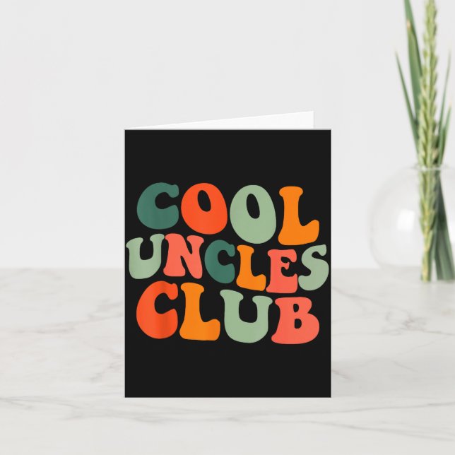 Groovy Cool Uncles Club Funny New Uncle Men  Kort (Framsida)