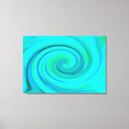 Groovy Coola Abstrakt Aqua Liquid Art Swirl Canvastryck