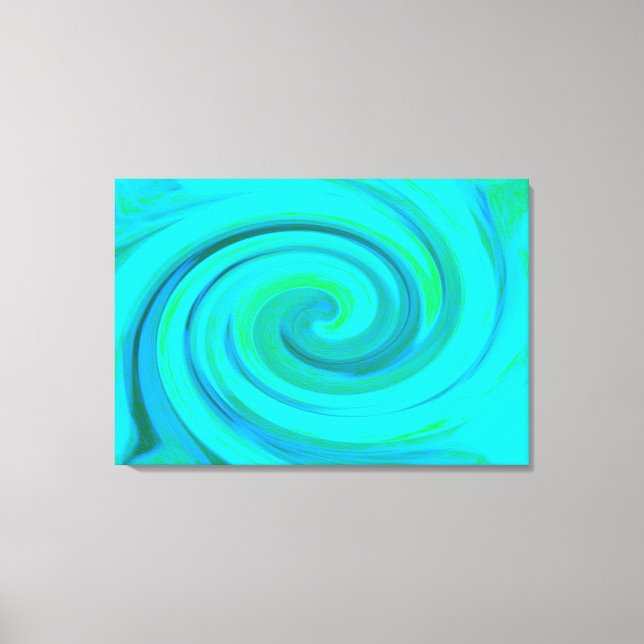 Groovy Coola Abstrakt Aqua Liquid Art Swirl Canvastryck (Framsida)