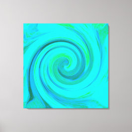 Groovy Coola Abstrakt Aqua Liquid Art Swirl Canvastryck