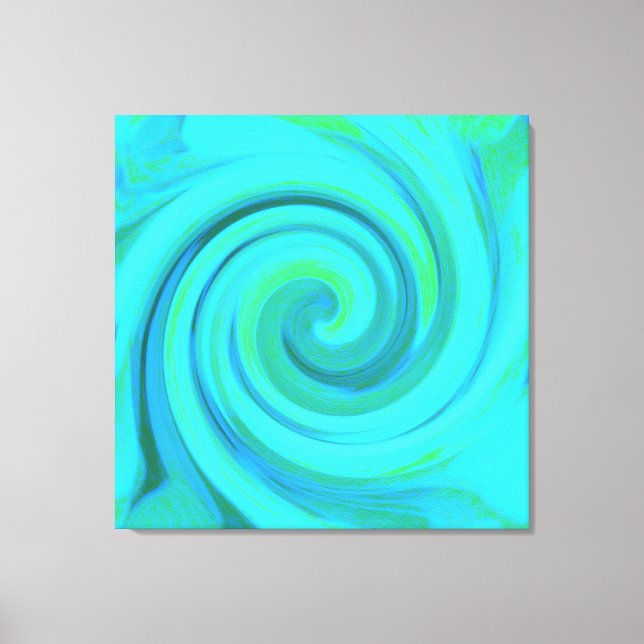 Groovy Coola Abstrakt Aqua Liquid Art Swirl Canvastryck (Framsida)