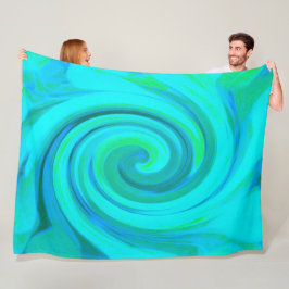 Groovy Coola Abstrakt Aqua Liquid Art Swirl Fleecefilt