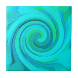 Groovy Coola Abstrakt Aqua Liquid Art Swirl Kakelplatta