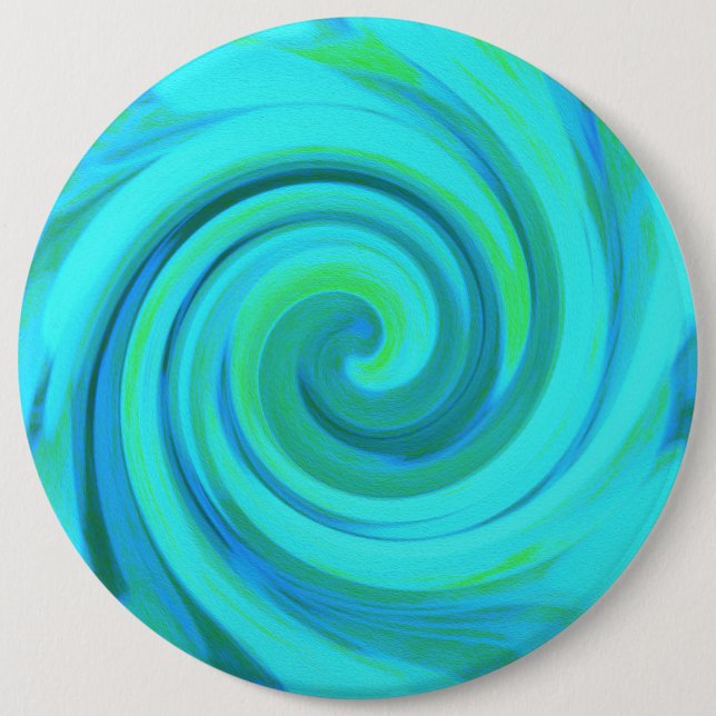 Groovy Coola Abstrakt Aqua Liquid Art Swirl Knapp (Framsida)
