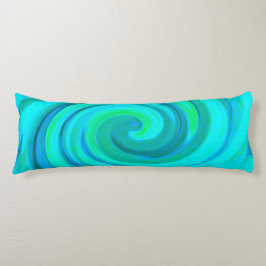 Groovy Coola Abstrakt Aqua Liquid Art Swirl Kroppskudde