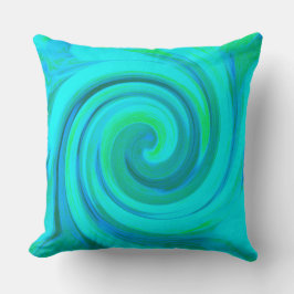Groovy Coola Abstrakt Aqua Liquid Art Swirl Kudde