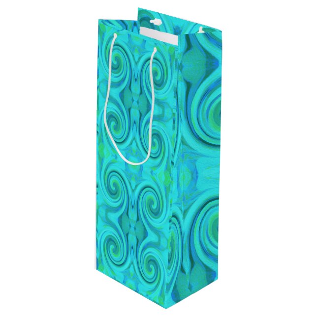 Groovy Coola Abstrakt Aqua Liquid Art Swirl Mönste (Framsidan Vinklad)