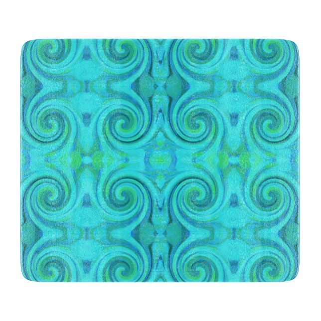 Groovy Coola Abstrakt Aqua Liquid Art Swirl Mönste (Framsidan)