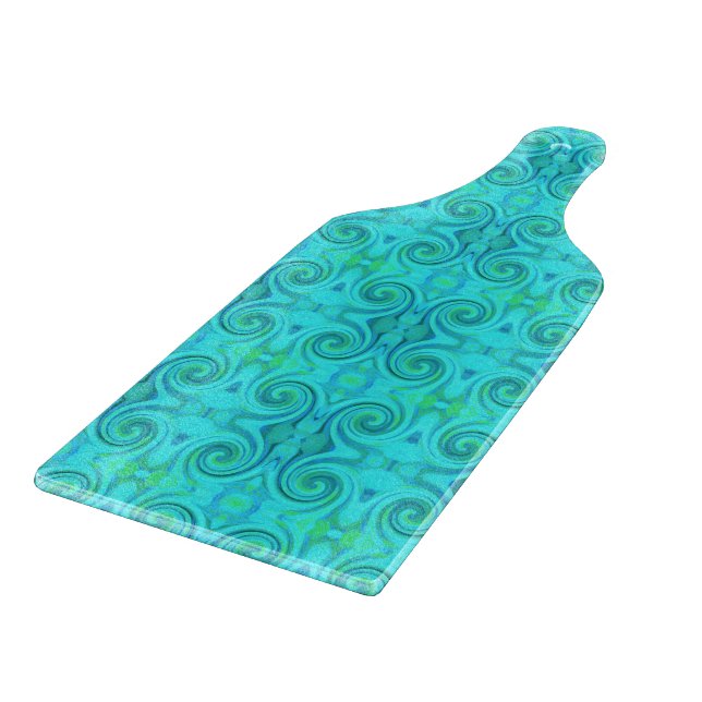Groovy Coola Abstrakt Aqua Liquid Art Swirl Mönste (Hörn)