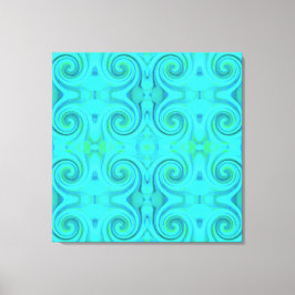 Groovy Coola Abstrakt Aqua Liquid Art Swirl Mönste Canvastryck