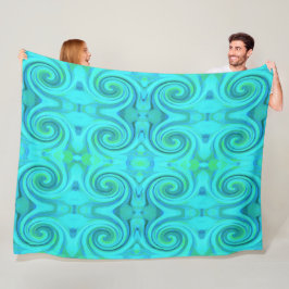 Groovy Coola Abstrakt Aqua Liquid Art Swirl Mönste Fleecefilt