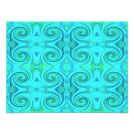 Groovy Coola Abstrakt Aqua Liquid Art Swirl Mönste Fototryck