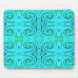 Groovy Coola Abstrakt Aqua Liquid Art Swirl Mönste Musmatta