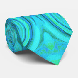 Groovy Coola Abstrakt Aqua Liquid Art Swirl Mönste Slips