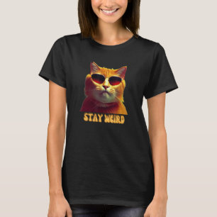 Groovy Coola Cat med glasögon för Cat Pappa Stanna T Shirt