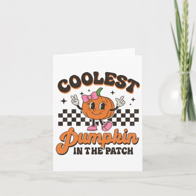 Groovy Coolest Pumpkin in Patch Halloween for Kort (Framsida)