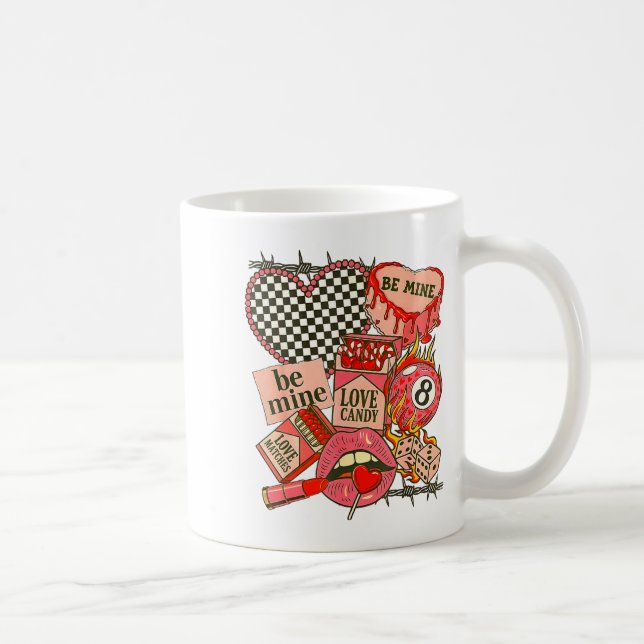 Groovy Coquette Western Valentines Day Collage Cli Kaffemugg (Höger)