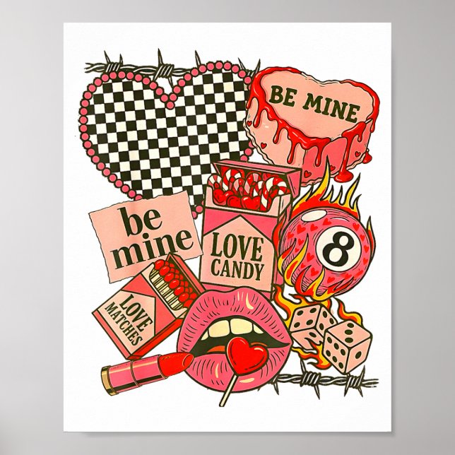 Groovy Coquette Western Valentines Day Collage Cli Poster (Framsidan)