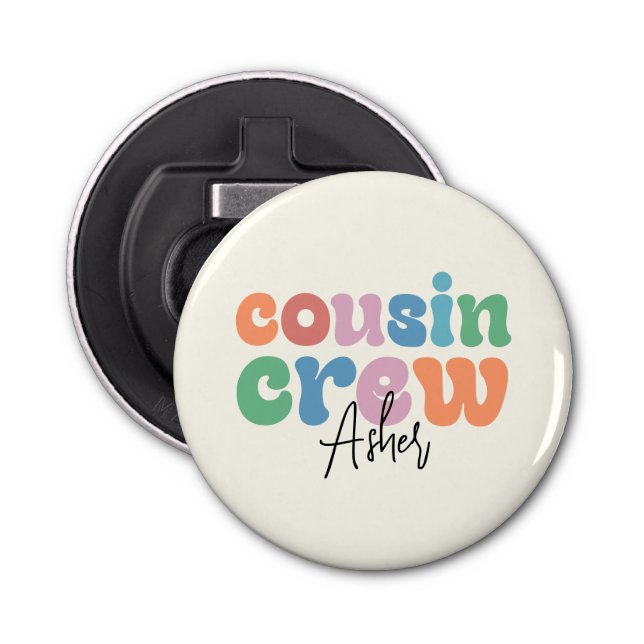 Groovy Cousin Crew Personalized Flasköppnare (Framsidan)