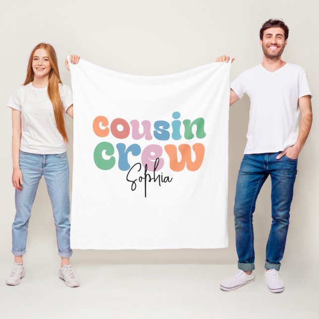 Groovy Cousin Crew Personalized Fleecefilt (På plats)