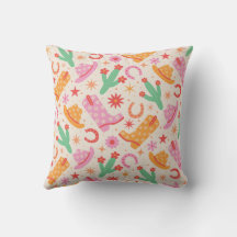 Groovy Cowgirl Boots and Hats Mönster with Cactus