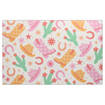 Groovy Cowgirl Boots and Hats Mönster with Cactus