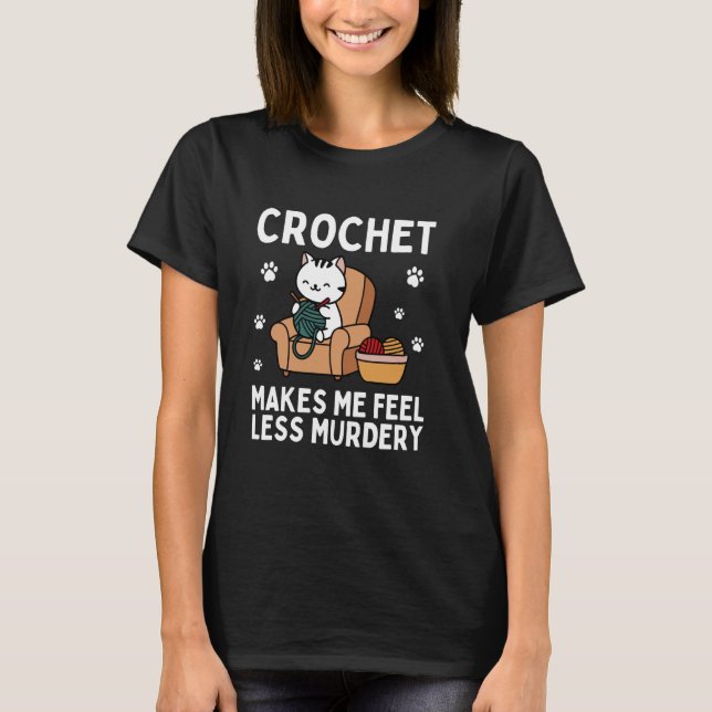 Groovy Crocheting Art För manar Women Crocheter Cr T Shirt (Framsida)
