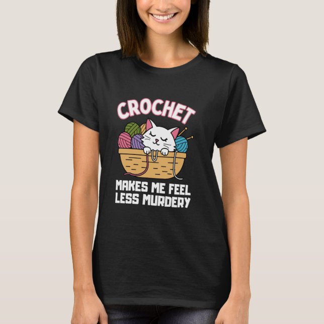 Groovy Crocheting Art For Men Women Crocheter Croc T Shirt (Framsida)