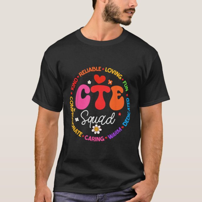 Groovy Cte Squad Lärare Tillbaka till skolan Lärar T Shirt (Framsida)