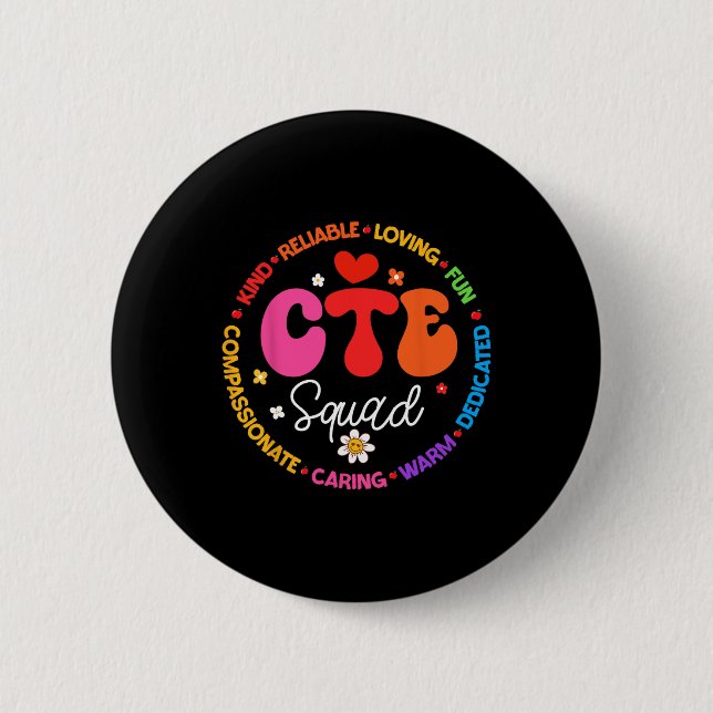 Groovy Cte-squadet Lärare Ck Till Skolan Lärare St Knapp (Framsida)