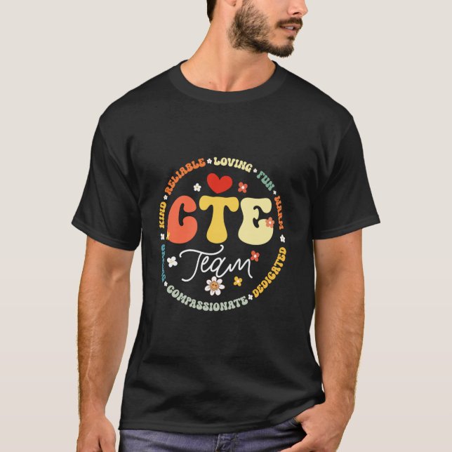 Groovy CTE Team Teacher Back to school Teacher St T Shirt (Framsida)