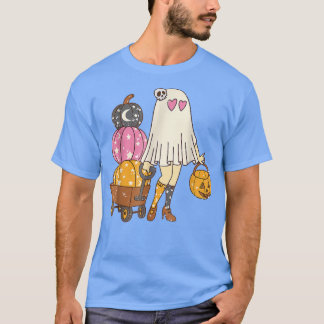 Groovy Cute Ghost Blommigt Spooky Vibes Hippie Hal T Shirt