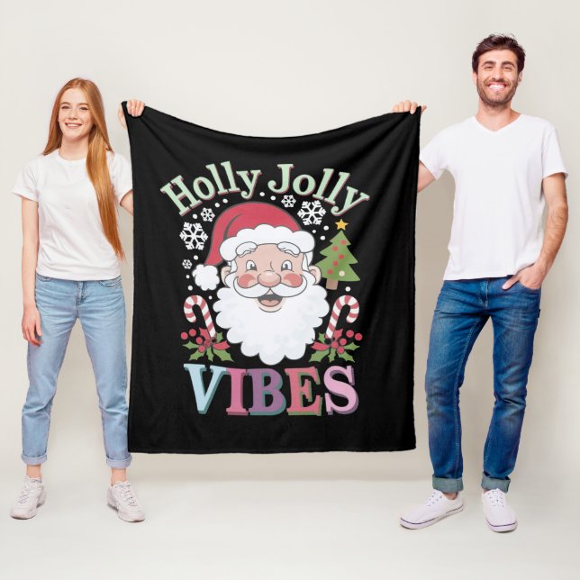 Groovy Cute Jultomten Holly Jolly Vibes Julafton Fleecefilt (På plats)