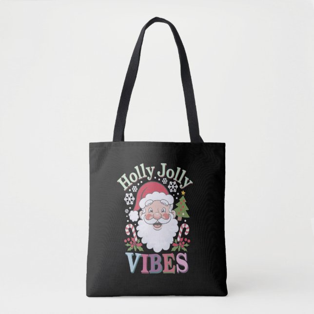 Groovy Cute Jultomten Holly Jolly Vibes Julafton Tygkasse (Framsida)