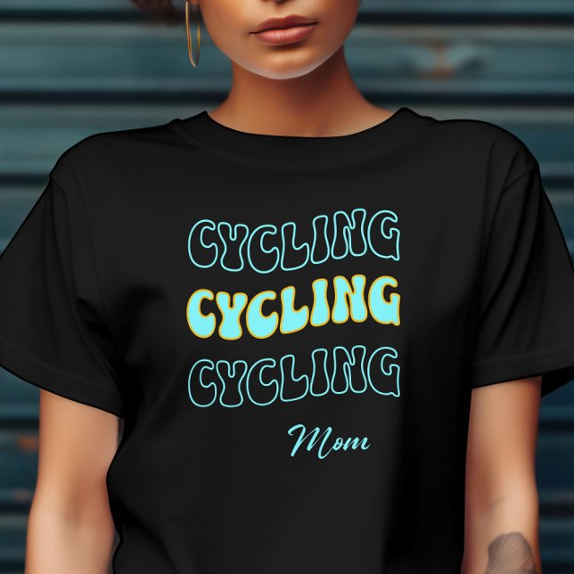 Groovy cyan Cycling Mamma för biker av kvinnor T Shirt (Skapare uppladdad)