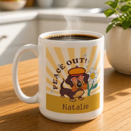 Groovy Dachshund | Peace Out Kaffemugg