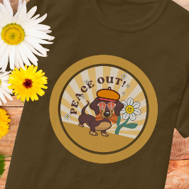 Groovy Dachshund | Peace Out T-Shirt