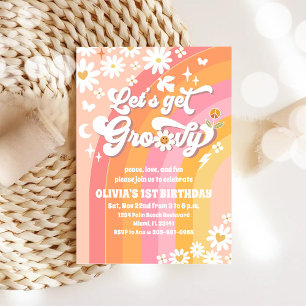 Groovy Daisy 1-års inbjudan