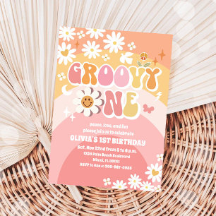 Groovy Daisy 1-års inbjudan