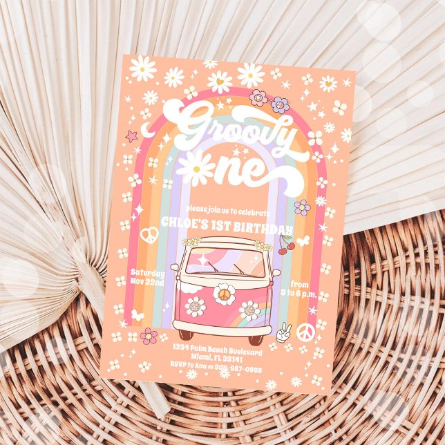 Groovy Daisy 1-års inbjudan (Skapare uppladdad)