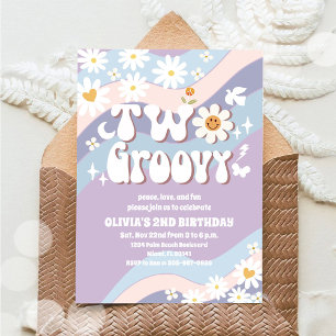 Groovy Daisy 2-års inbjudan