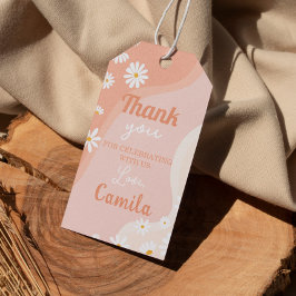 Groovy Daisy Birthday Tack Märkre Presentetikett