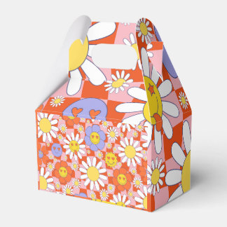 Groovy Daisy Blommigt Checkerboard, Y2K 90s Presentaskar